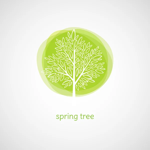 Spring Tree. Vector illustration — Stock Vector