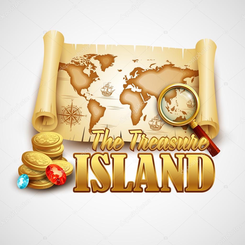 Treasure Island. Vector template