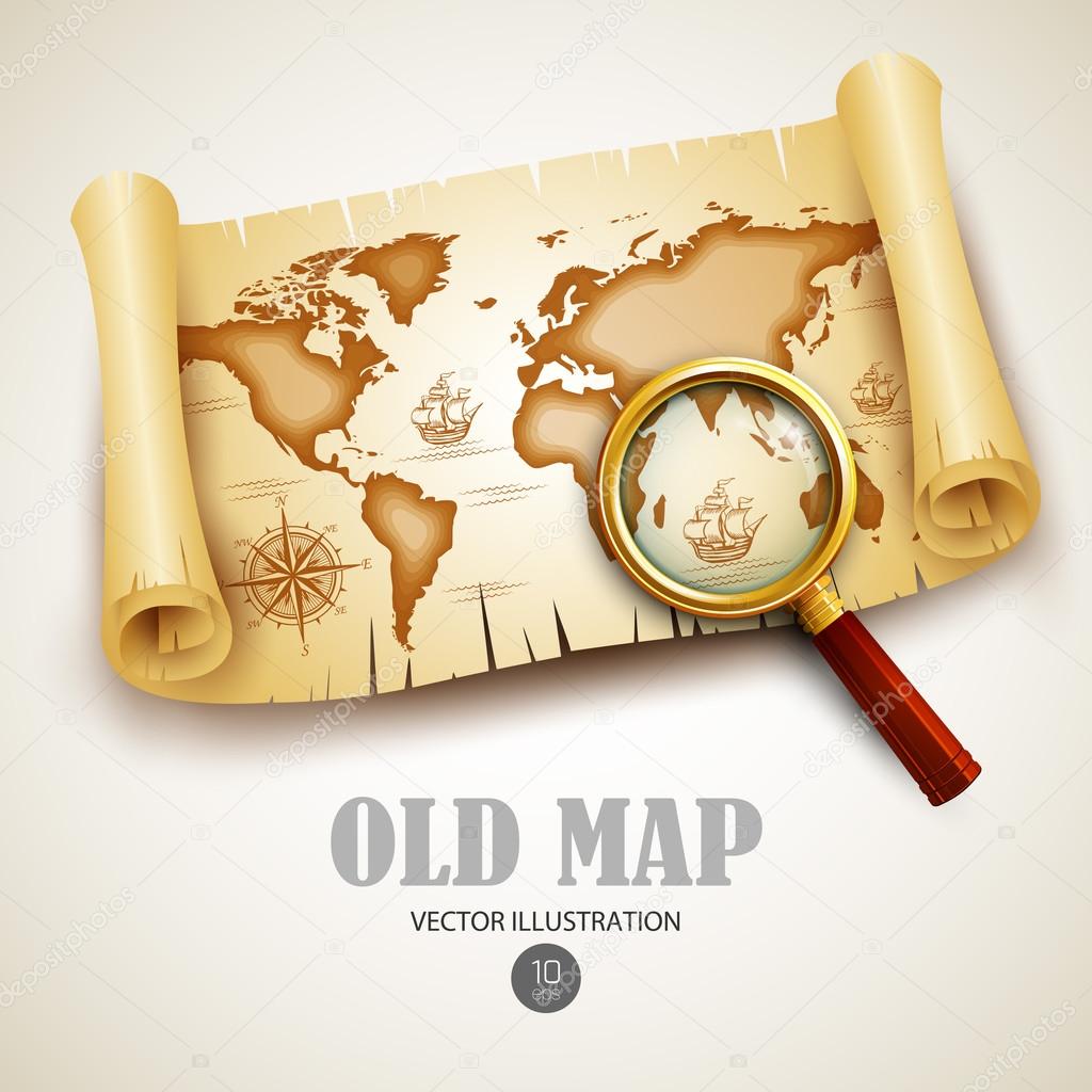 Old map. Vector illustration