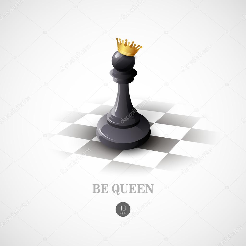 Winning Chess concept. Vector background