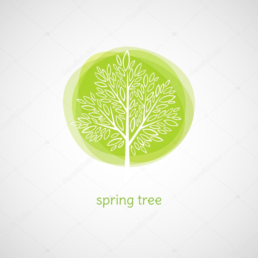 Spring Tree. Vector illustration