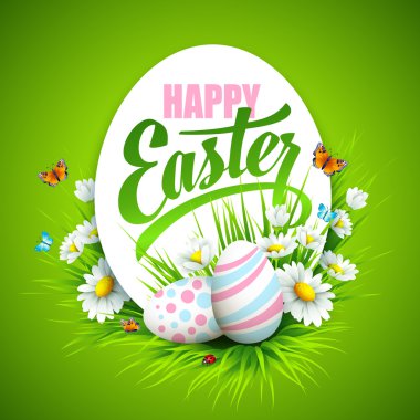 Easter greeting. Vector illustration clipart