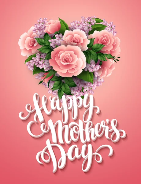 Tarjeta del Día de las Madres Feliz — Vector de stock