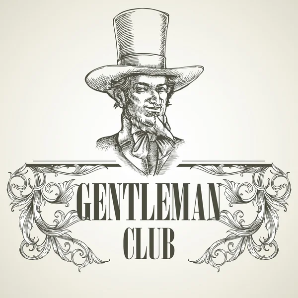 Gentlemens club design — Stock vektor