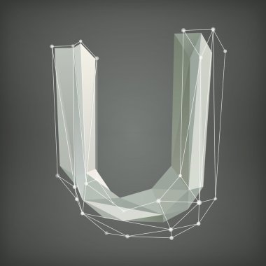 Düşük Poli alfabe. Vektör çizim. mektup