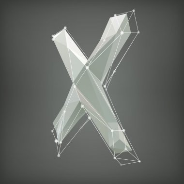 Düşük Poli alfabe. Vektör çizim. mektup