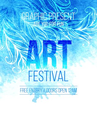 Sanat Festivali. Şablon poster. Vektör çizim
