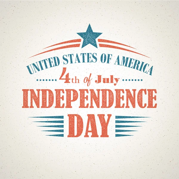 Retro typography card Independence Day. Vector illustration — Stock Vector