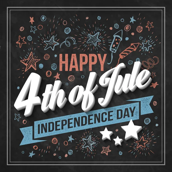 Typography card Independence Day. Chalk board. Vector illustration — Stock Vector