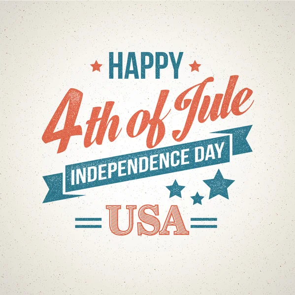 Retro typography card Independence Day. Vector illustration — Stock Vector