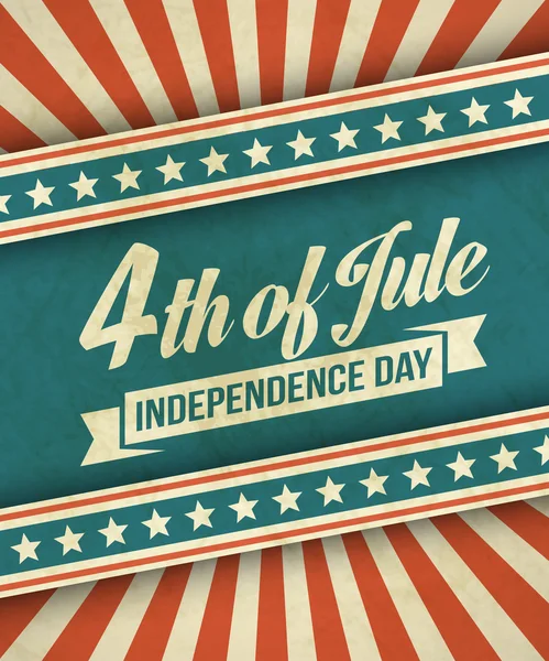 Cartão tipográfico retrô Dia da Independência. Ilustração vetorial —  Vetores de Stock