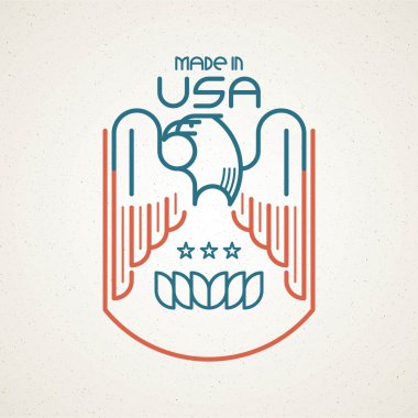 Amerikan bayrağı ve kartal şablonları bulunan ABD sembolü yaptı. vektör çizim