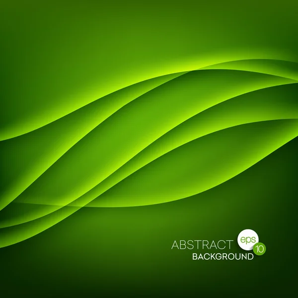 Abstract green wave background. Vector illustration — Stock Vector