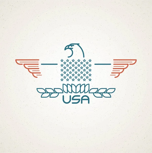 Gemaakt in de VS-symbool met de Amerikaanse vlag en eagle sjablonen emblemen. Vectorillustratie — Stockvector