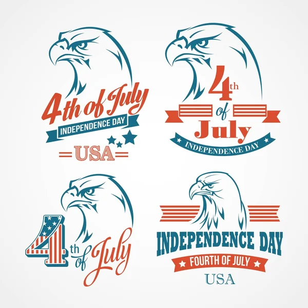 Independence Day typography and an eagle. Vector illustration — Stock Vector