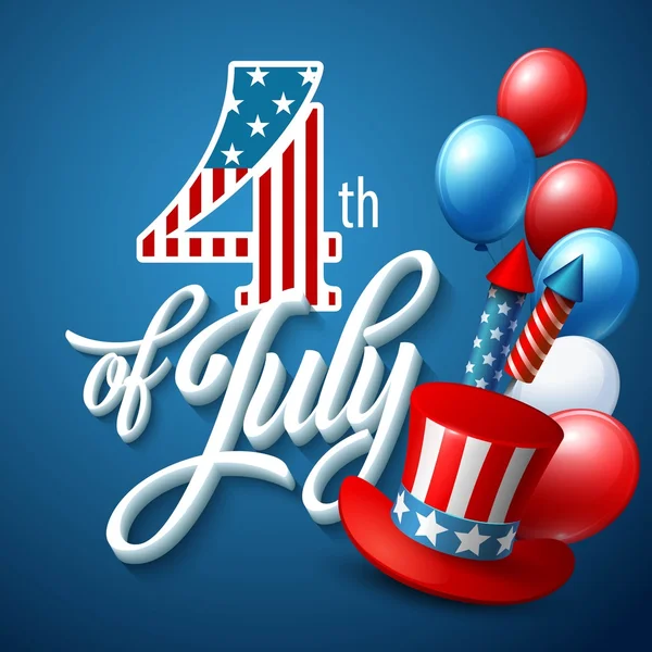 Le jour de l'indépendance américaine. Illustration vectorielle festive — Image vectorielle