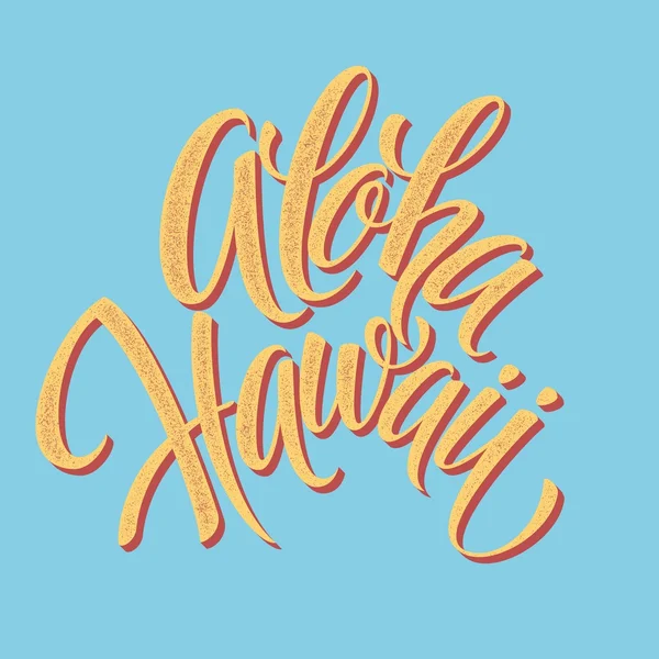 Aloha Hawaiian handgemaakte belettering. Vintage getextureerde handgemaakte inkt tekening. — Stockvector