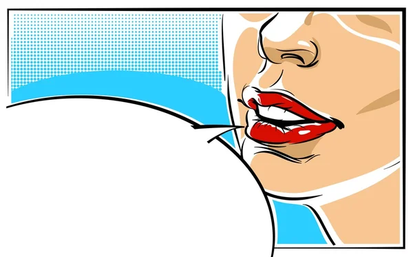 Pop-art vektorové ilustrace žena tváře — Stockový vektor