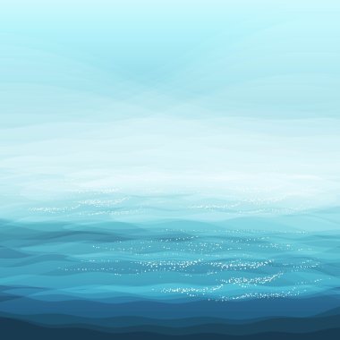 Abstract Design Creativity Background of Blue Sea Waves, Vector Illustration clipart