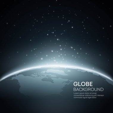 Background with Planet Earth Globe. Vector Illustration