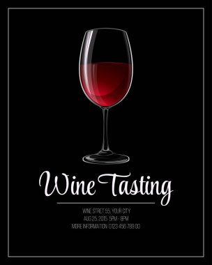 Wine tasting flyer template. Vector illustration