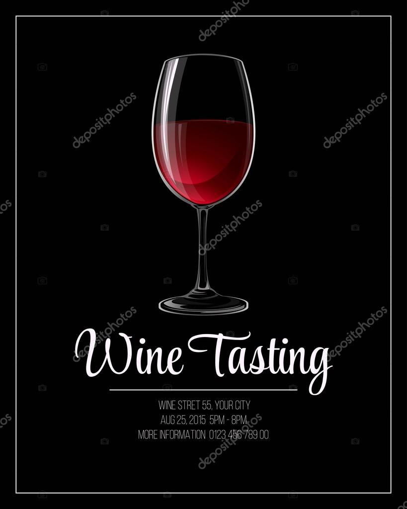 Wine tasting flyer template. Vector illustration EPS 10