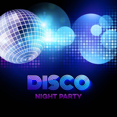 Disko arka plan ile discoball. Vektör çizim