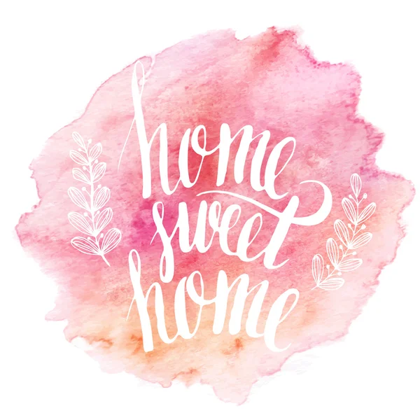 Home sweet home, ręcznie rysowane inspiracji napis cytat — Wektor stockowy