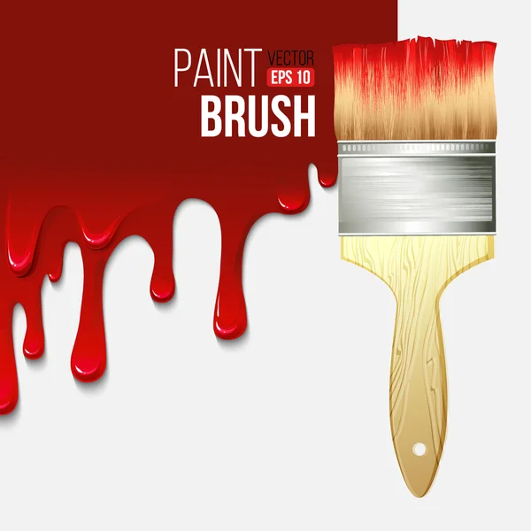 Paintbrushes with dripping paint. Vector illustration — Stock Vector