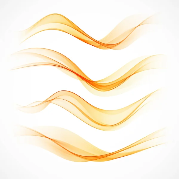 Set of orange wavy banners. Vector illustration — Stock Vector