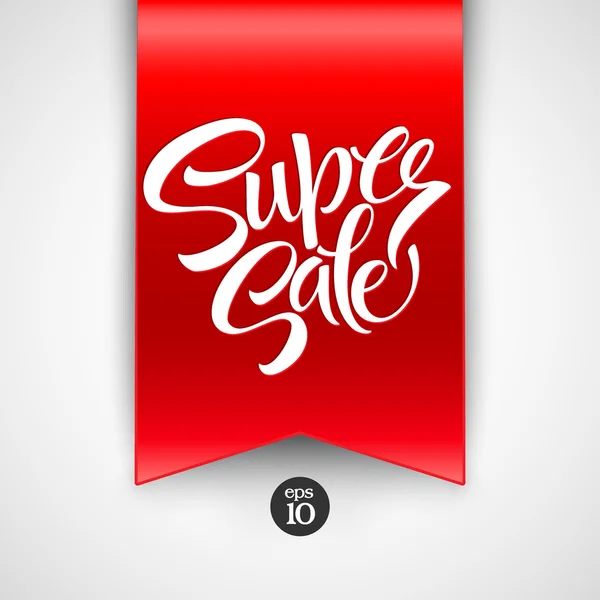 Lettrage Super Sale avec étiquettes de vente . — Image vectorielle