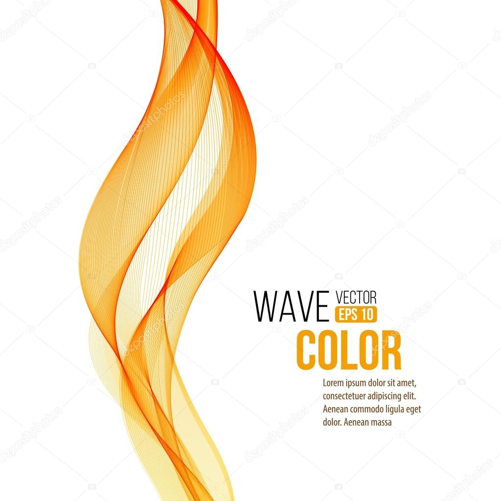 Abstract orange wave design element. Vector illustration