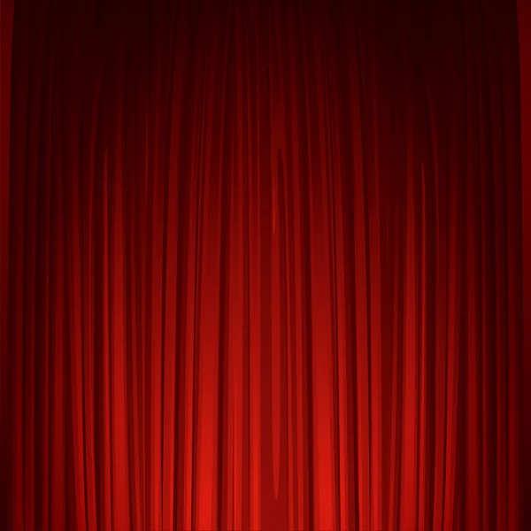 Σκηνή θέατρο με κόκκινη κουρτίνα. Vector εικονογράφηση — Διανυσματικό Αρχείο