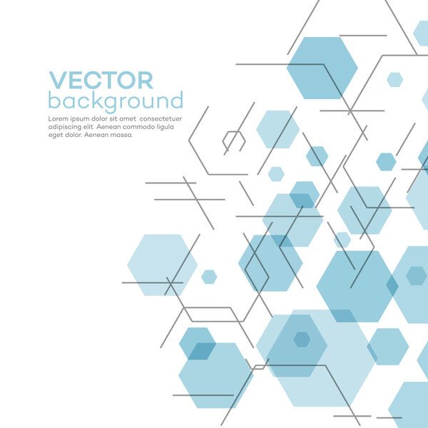 Abstract background with hexagons. Vector illustration