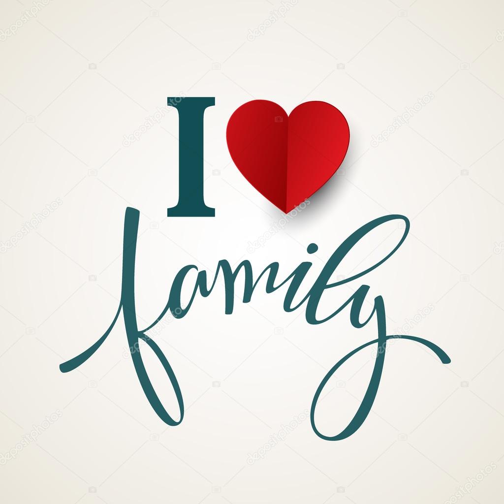  Hand drawn lettering. Family. Vector illustration