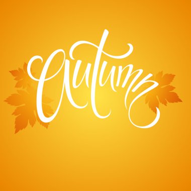 Sonbahar. Elle çizilmiş sezon alıntı. Vektör çizim