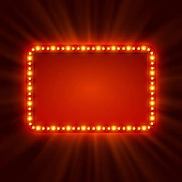 Leuchtendes Retro-Licht-Banner. Vektorillustration — Stockvektor