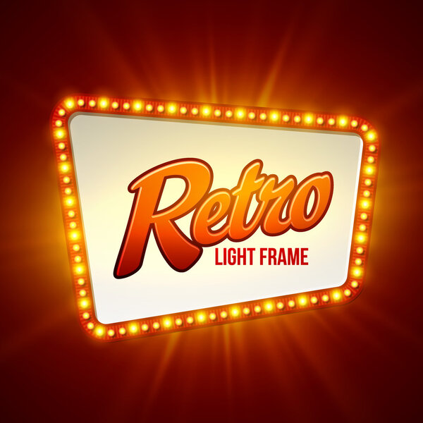 Shining retro light banner.  Vector illustration