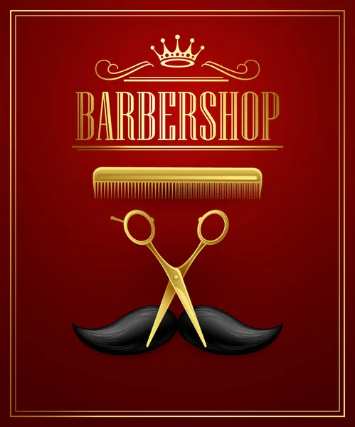 Benvenuto al Poster Barbershop. Illustrazione vettoriale — Vettoriale Stock