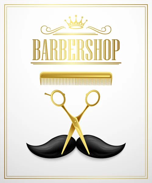 Plakat Barbershop Zapraszamy. Ilustracja wektorowa — Wektor stockowy