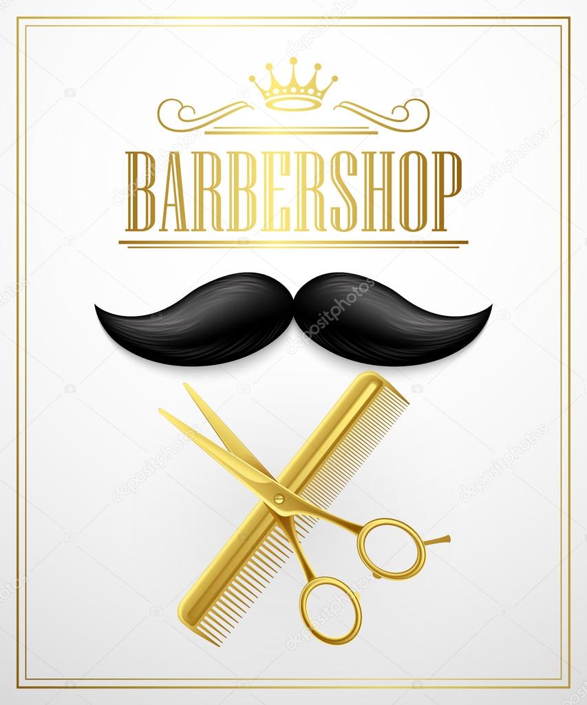 Poster Barbershop welcome. Vector Illustration EPS 10