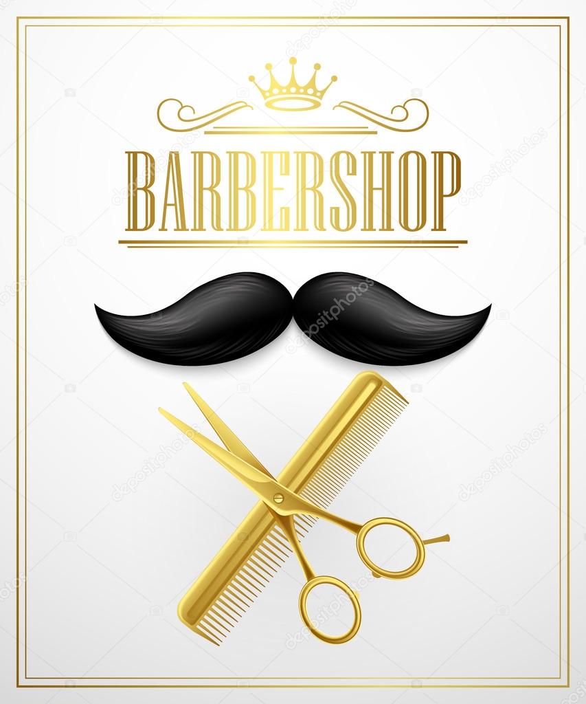 Poster Barbershop welcome. Vector Illustration