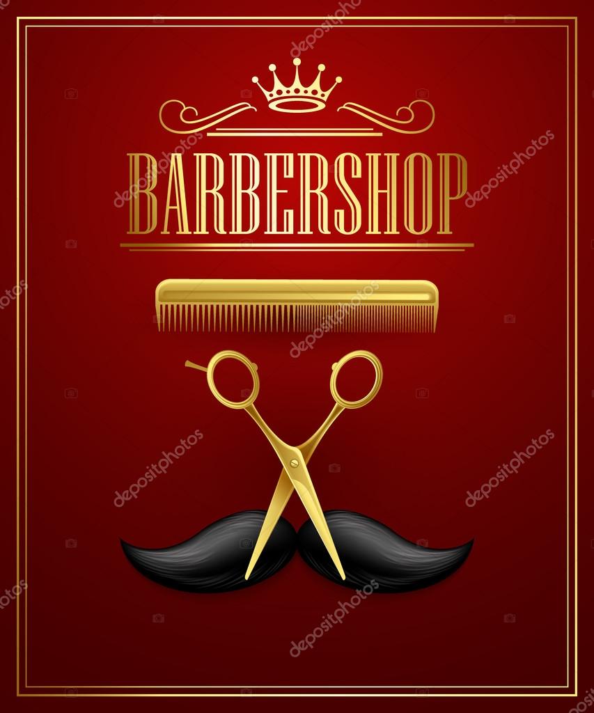 Poster Barbershop welcome. Vector Illustration EPS 10