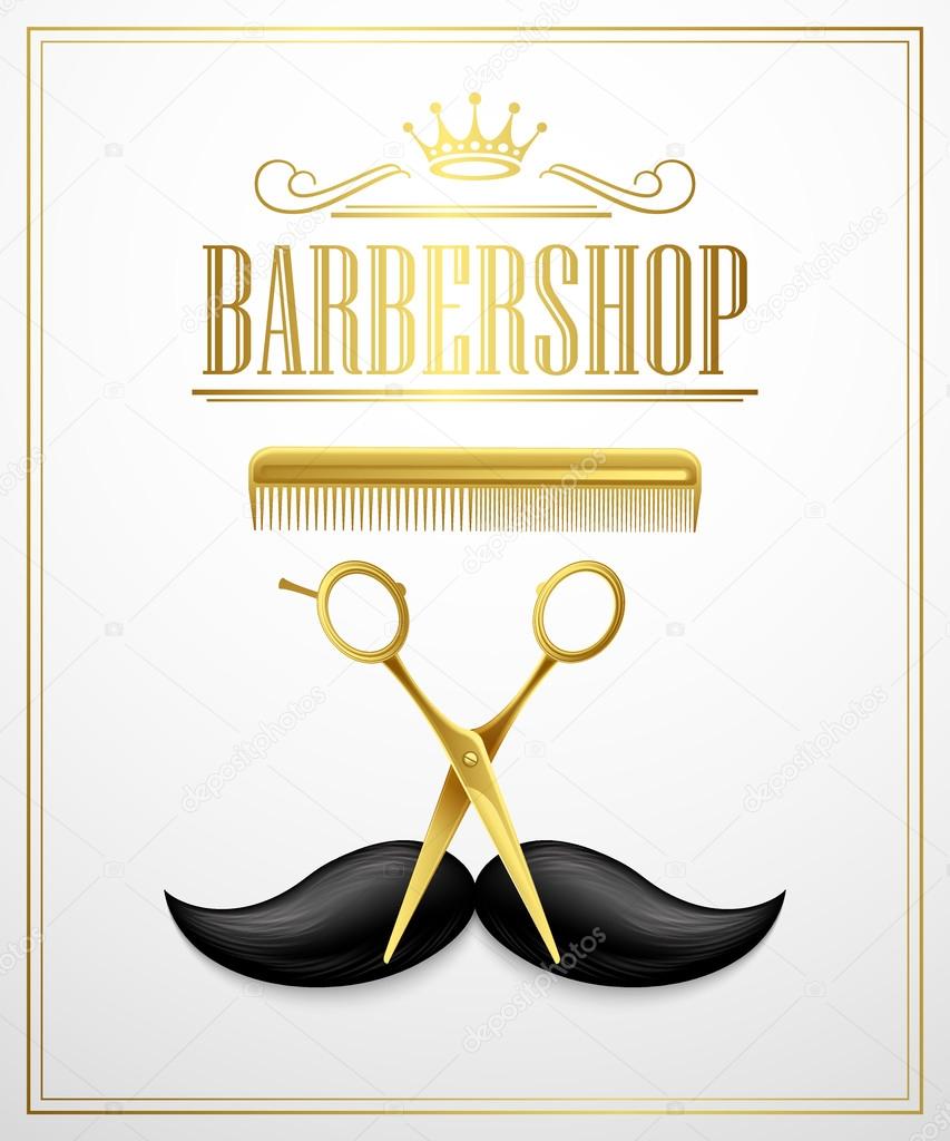 Poster Barbershop welcome. Vector Illustration EPS 10