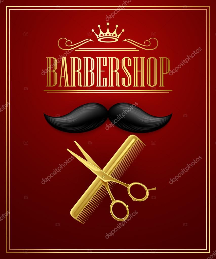 Poster Barbershop welcome. Vector Illustration EPS 10