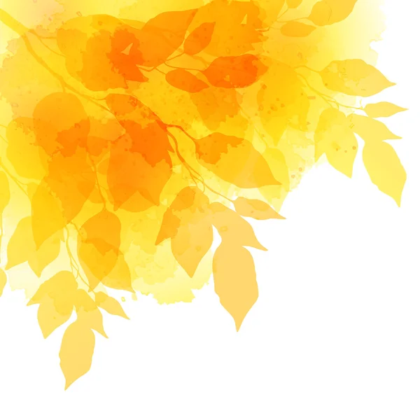 Осіннє листя акварельний векторний фон — стоковий вектор
