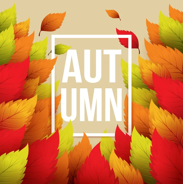 Autumn typographic. Fall leaf. Vector illustration — Stock Vector
