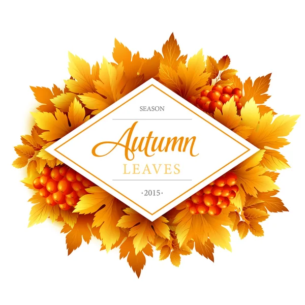 Tipografía otoñal. Hoja de otoño. Ilustración vectorial — Vector de stock