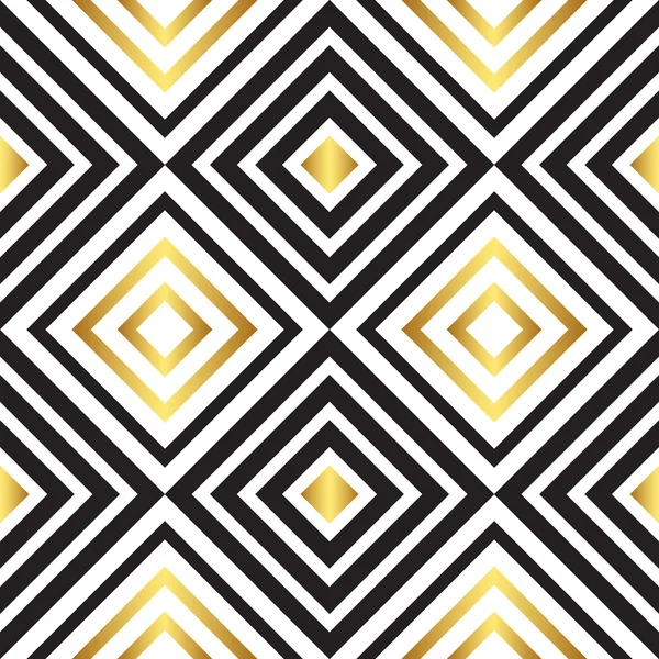 Seamless black and gold pattern. Vector illustration — Stock Vector