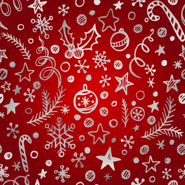 クリスマスと新年の黄金のシームレス パターン — ストックベクタ